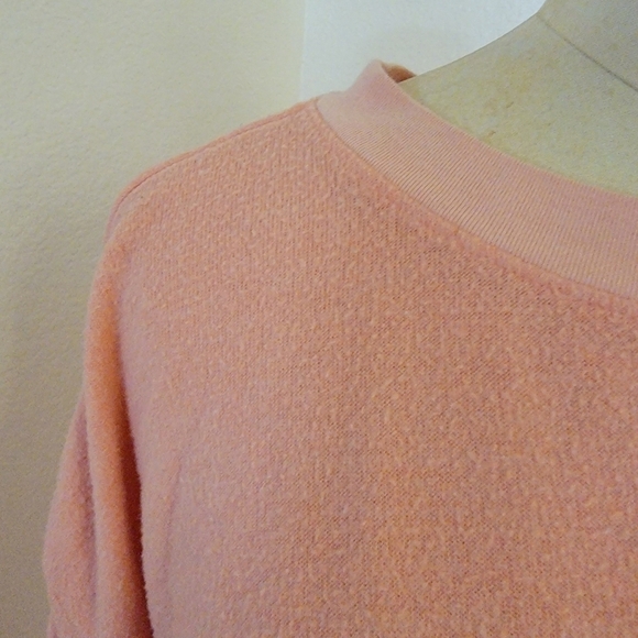 Wildfox Sz XS Rose All Day Sweatshirt Oversized Longline Orange Slouchy - Picture 3 of 6